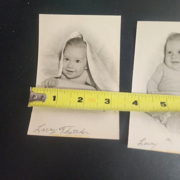 Antique Photos Set of 3 - Original B&W Portraits Larry Thatcher Baby Pictures - Picture 6 of 6